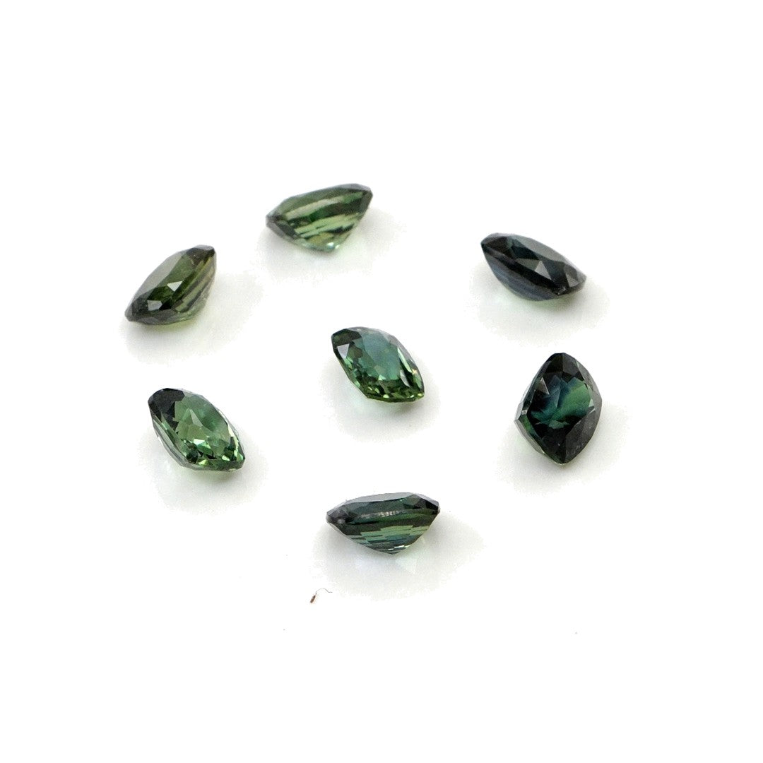 Natural Untreated Australian Teal Sapphire Calibrated Long Cushion | 3x4mm & 4x5mm