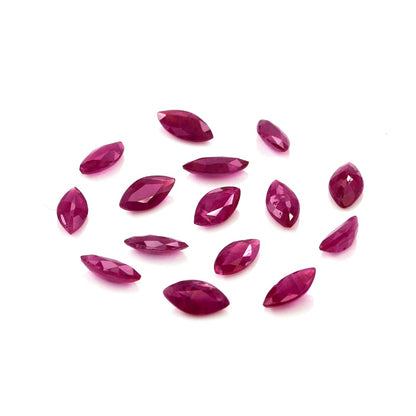 Natural Untreated Burma Ruby Calibrated Marquise | 2x4mm & 2.5x5mm
