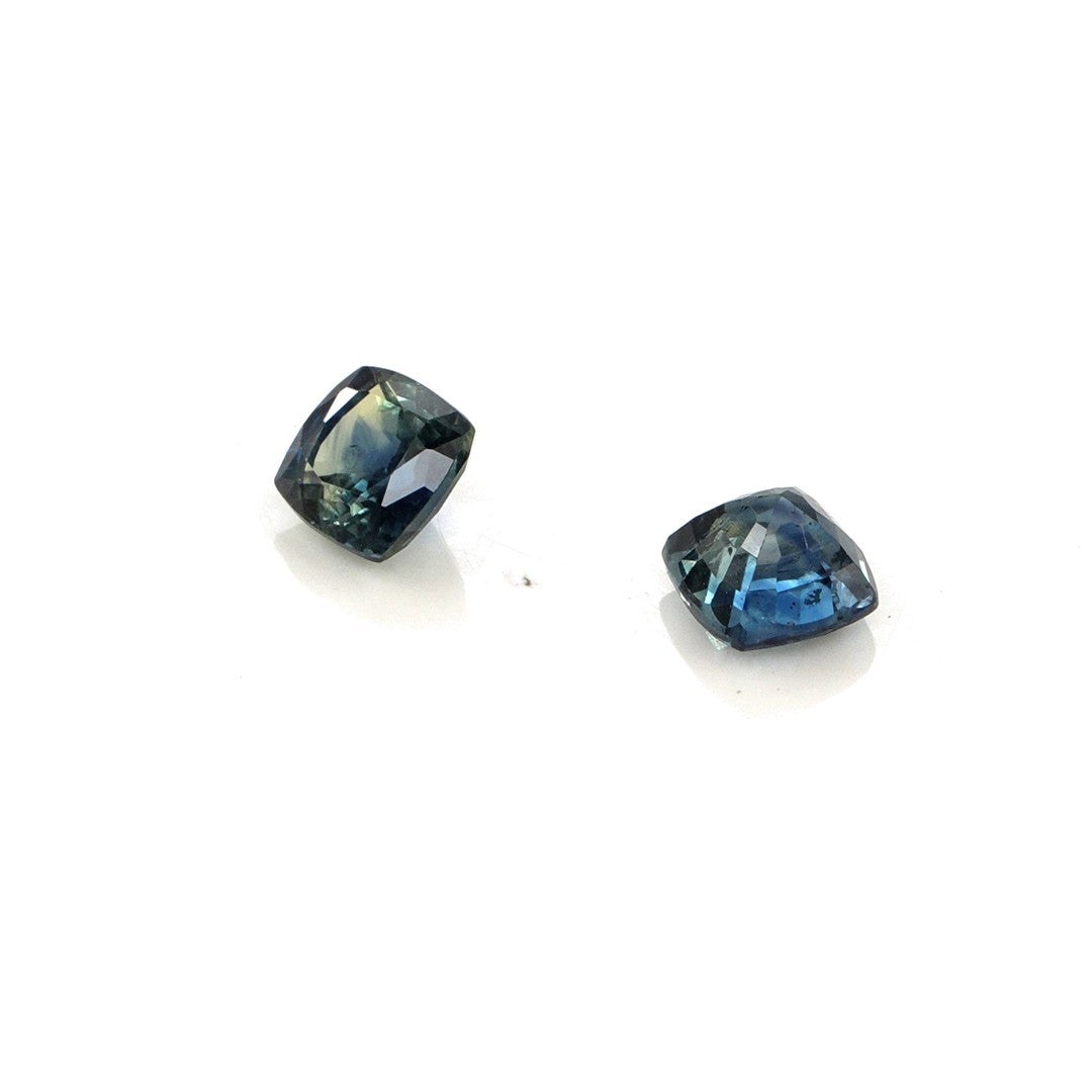 Natural Untreated Australian Teal Sapphire Calibrated Cushions | 5mm & 6mm