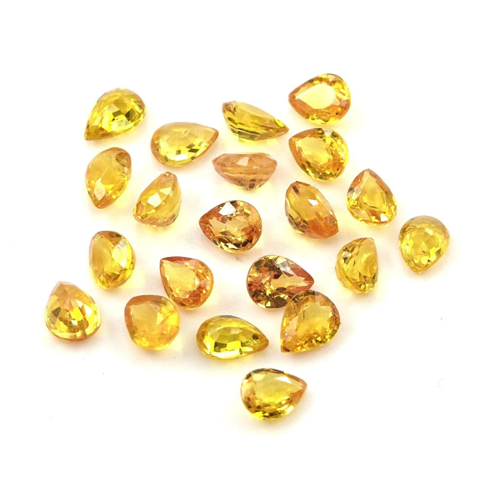 Natural Untreated Yellow Sapphire Calibrated Pears | 3x4mm & 4x5mm