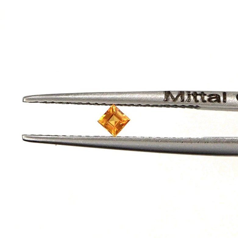 Natural Untreated Orange Sapphire Calibrated Squares | 2.5mm & 3mm