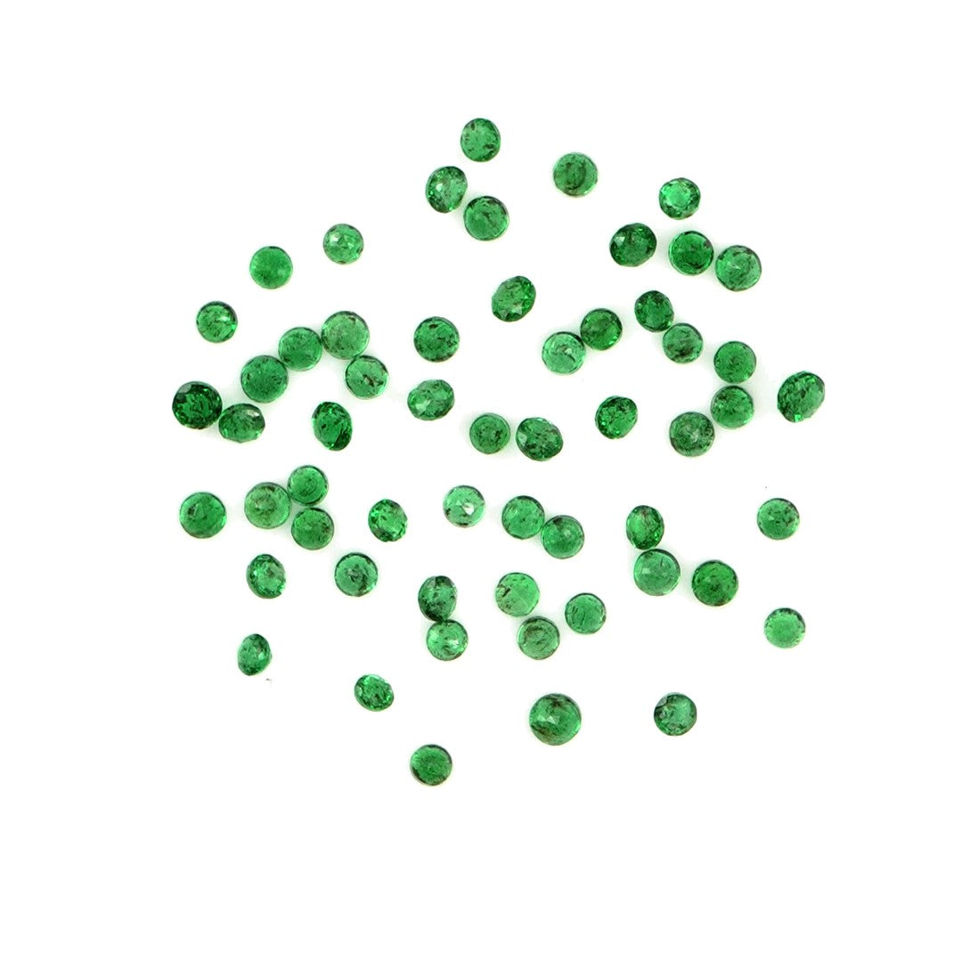 Natural Zambian Emerald Calibrated Rounds | 2mm & 2.5mm