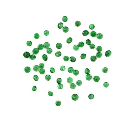 Natural Zambian Emerald Calibrated Rounds | 2mm & 2.5mm