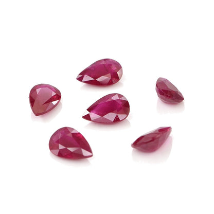 Natural Untreated Burma Ruby Calibrated Pears | 3x5mm & 4x6mm