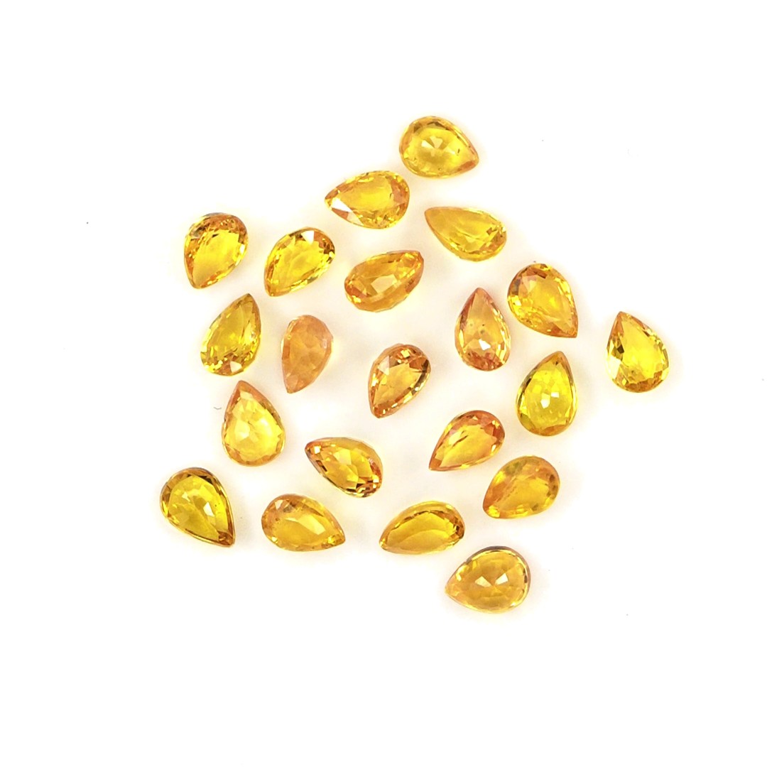 Natural Untreated Yellow Sapphire Calibrated Pears | 3x4mm & 4x5mm