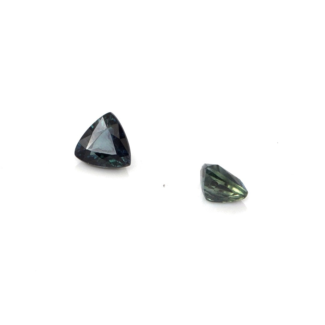 Natural Untreated Australian Teal Sapphire Calibrated Trillions | 5mm & 6mm