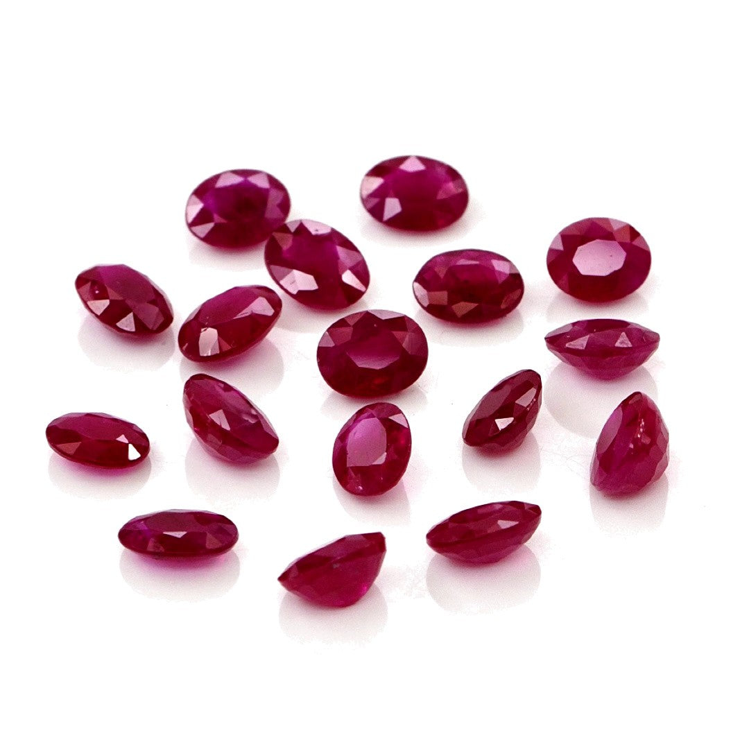 Natural Untreated Burma Ruby Calibrated Ovals | 3x4mm & 4x5mm
