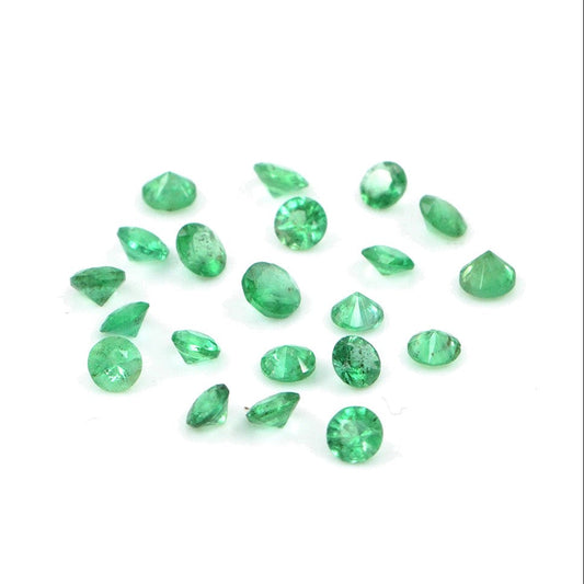 Natural Zambian Emerald Calibrated Rounds | 2mm & 2.5mm