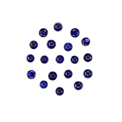 Natural Untreated Blue Sapphire Calibrated Cabochon Rounds | 3mm & 3.5mm