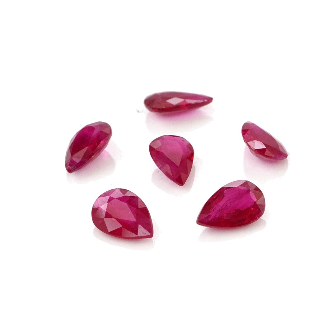 Natural Untreated Burma Ruby Calibrated Pears | 3x5mm & 4x6mm