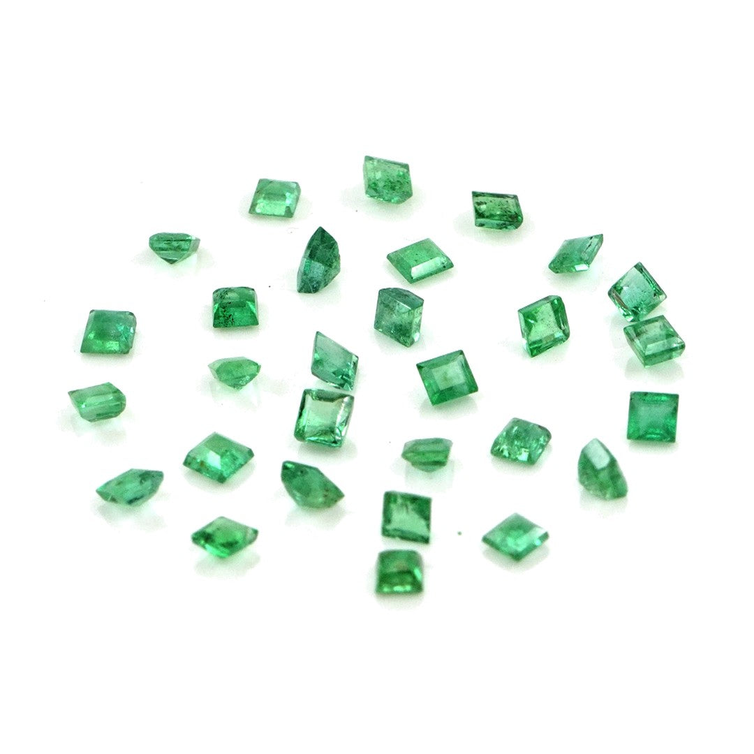 Natural Zambian Emerald Calibrated Squares | 1.5mm & 1.75mm