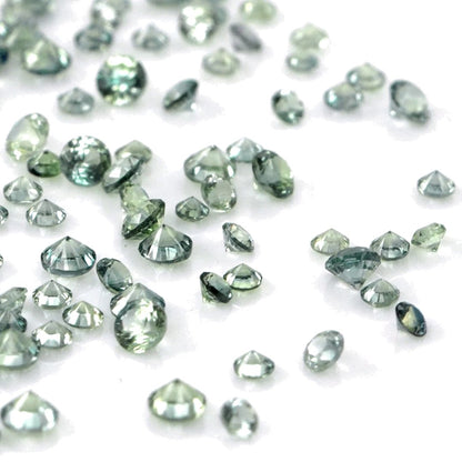 Natural Untreated Green Sapphire Calibrated Rounds | 1mm & 1.5mm