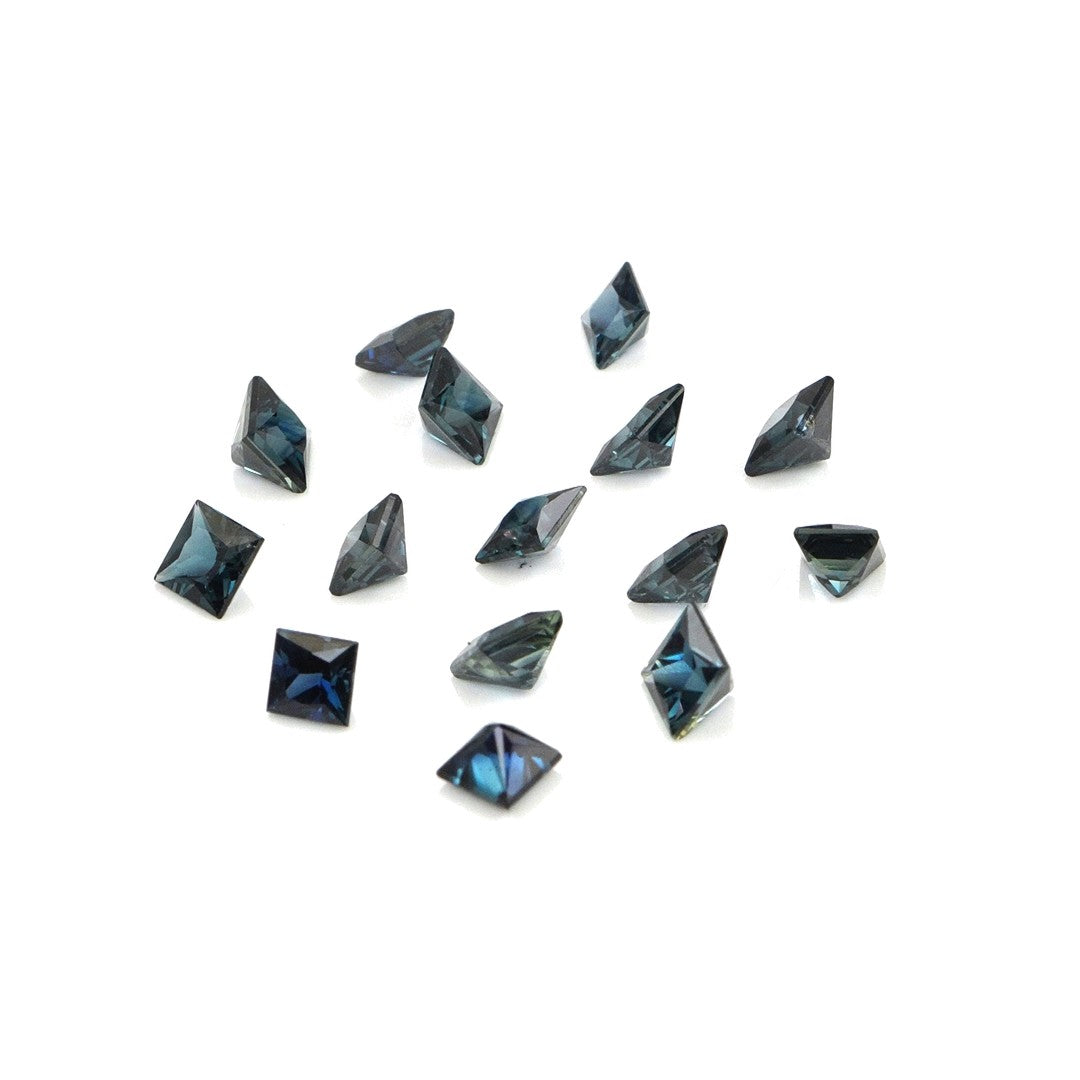Natural Untreated Blue Sapphire Calibrated Squares | 3mm & 3.5mm