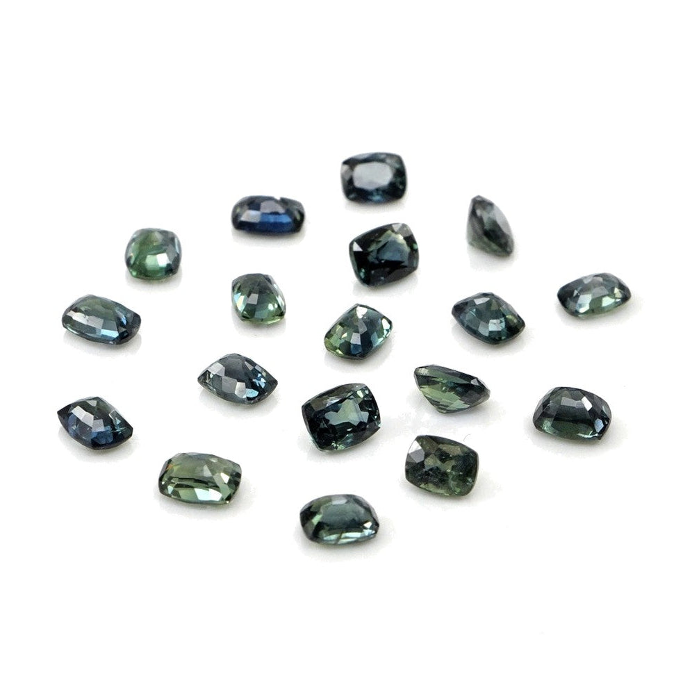 Natural Untreated Australian Teal Sapphire Calibrated Long Cushion | 3x4mm & 4x5mm