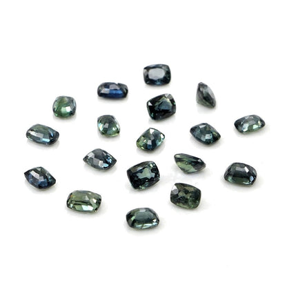 Natural Untreated Australian Teal Sapphire Calibrated Long Cushion | 3x4mm & 4x5mm