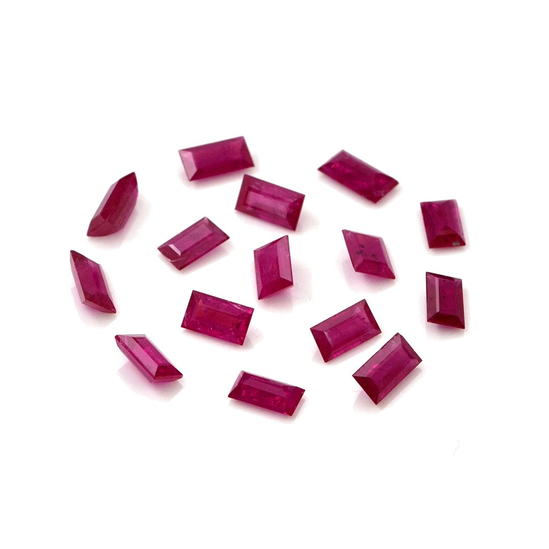 Natural Untreated Mozambique Ruby Calibrated Baguettes | 2x4mm & 2.5x5mm