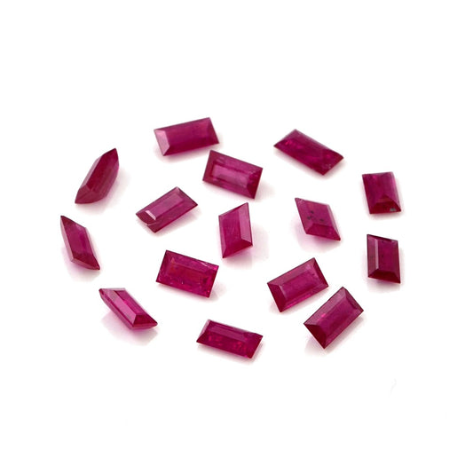 Natural Untreated Mozambique Ruby Calibrated Baguettes | 2x4mm & 2.5x5mm