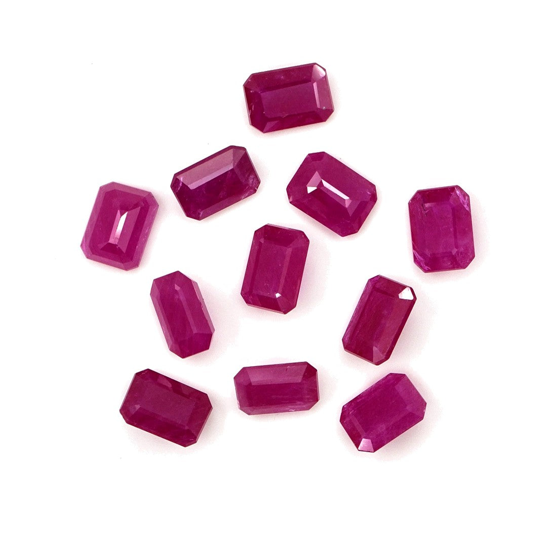Natural Untreated Mozambique Ruby Calibrated Octagons | 5x7mm & 6x8mm