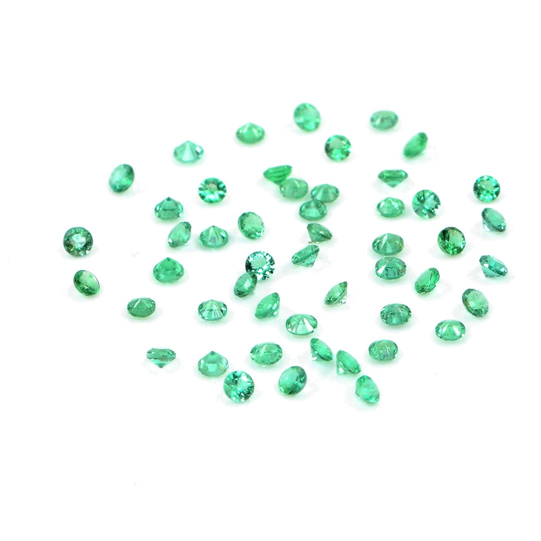Natural Zambian Emerald Calibrated Rounds | 1mm & 1.5mm