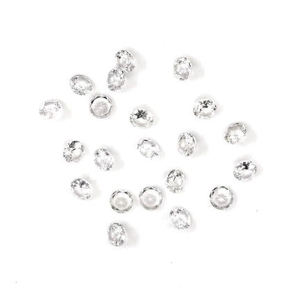 Natural Untreated White Sapphire Calibrated Rounds | 3mm & 3.5mm