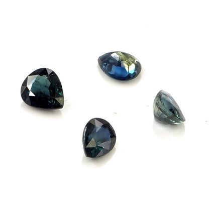 Natural Untreated Australian Teal Sapphire Calibrated Pears | 3x4mm & 4x5mm