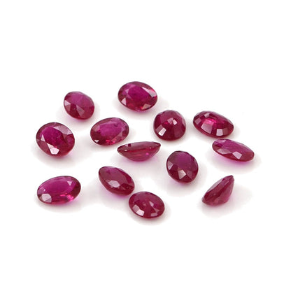 Natural Untreated Burma Ruby Calibrated Ovals | 3x4mm & 4x5mm