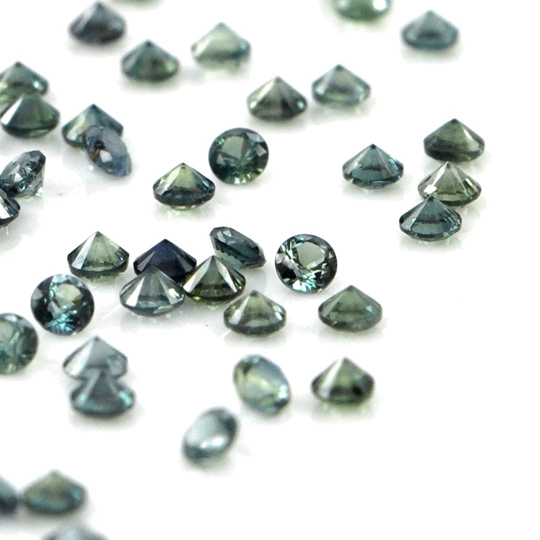 Natural Untreated Teal Sapphire Calibrated Rounds | 2mm & 2.5mm