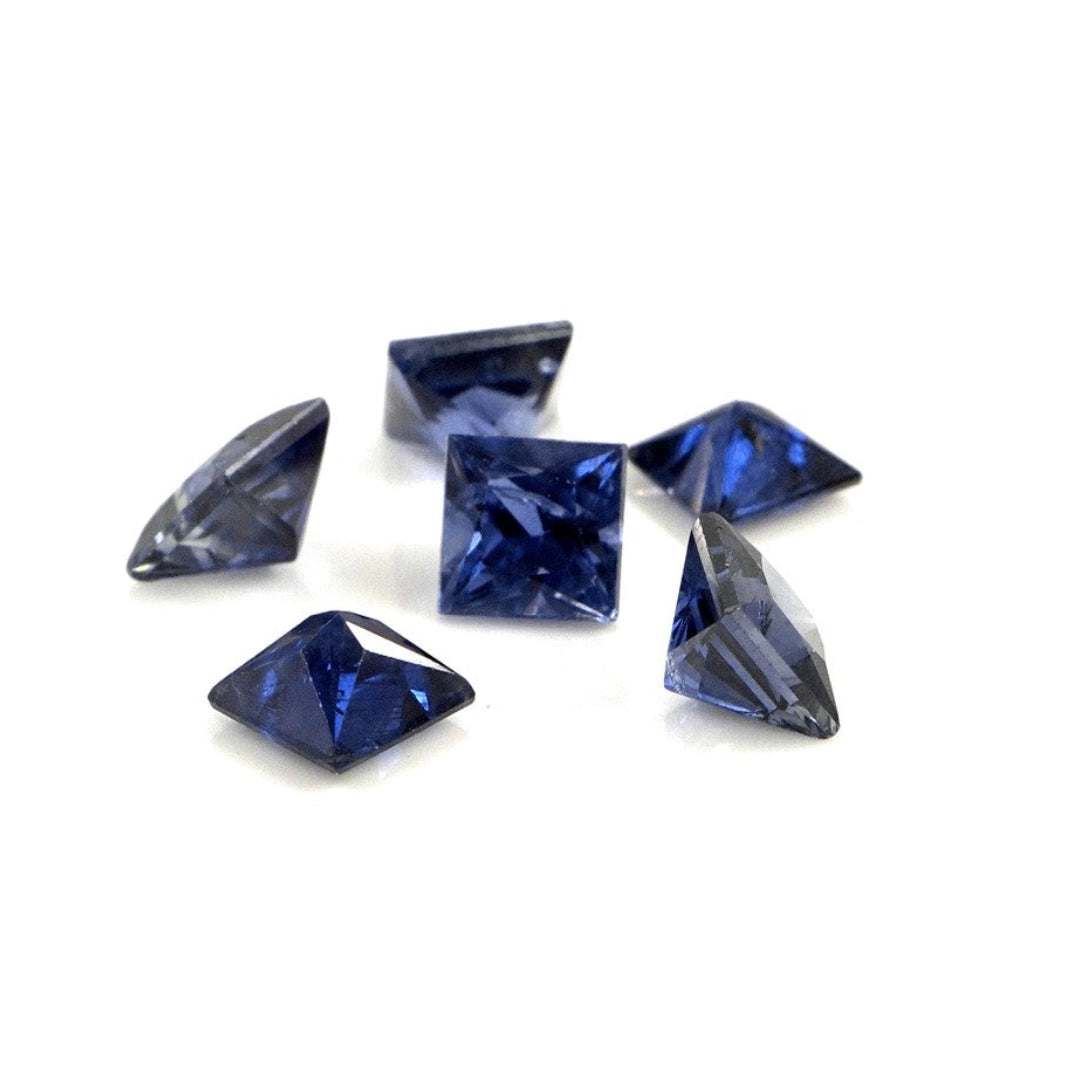 Natural Untreated Blue Sapphire Calibrated Squares | 4mm & 4.5mm