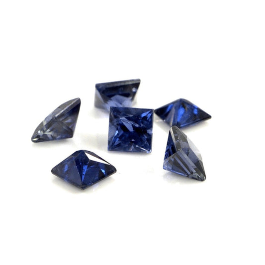 Natural Untreated Blue Sapphire Calibrated Squares | 4mm & 4.5mm
