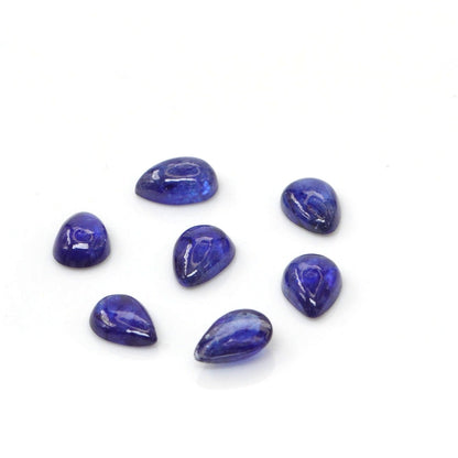 Natural Bangkok Blue Sapphire Calibrated Cabochon Pears | 3x5mm & 4x6mm