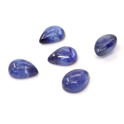 Natural Bangkok Blue Sapphire Calibrated Cabochon Pears | 5x7mm & 6x8mm