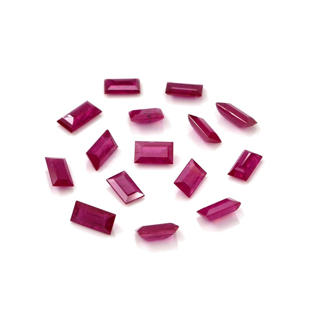 Natural Untreated Mozambique Ruby Calibrated Baguettes | 2x4mm & 2.5x5mm