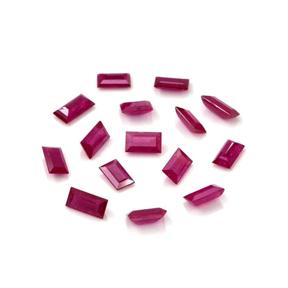 Natural Untreated Mozambique Ruby Calibrated Baguettes | 2x4mm & 2.5x5mm