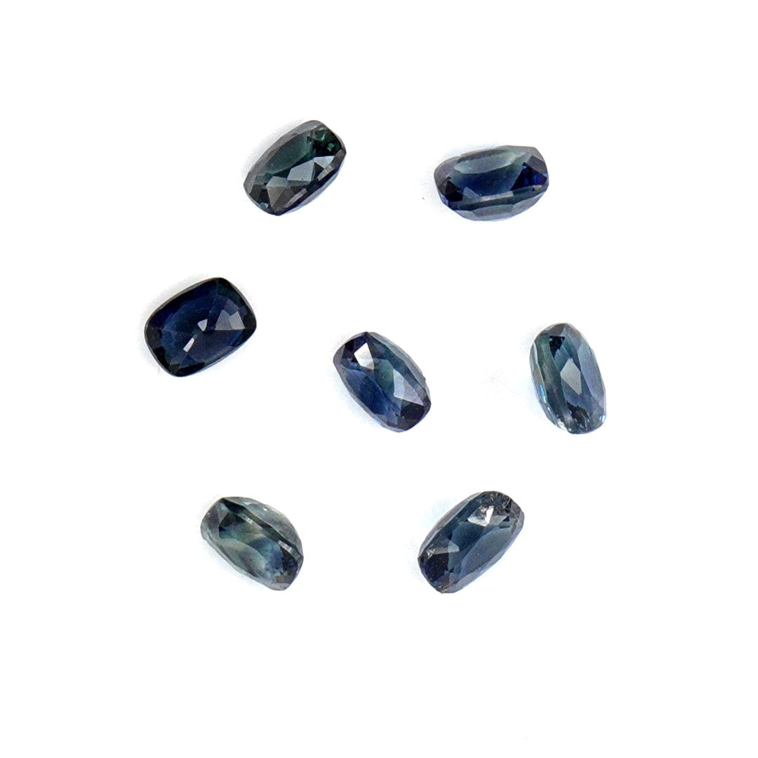 Natural Untreated Australian Teal Sapphire Calibrated Long Cushion | 3x4mm & 4x5mm
