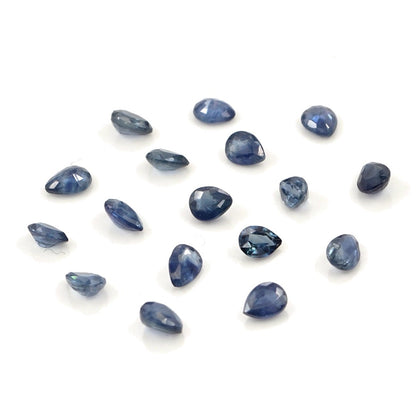 Natural Untreated Blue Sapphire Calibrated Pears | 3x4mm & 4x5mm