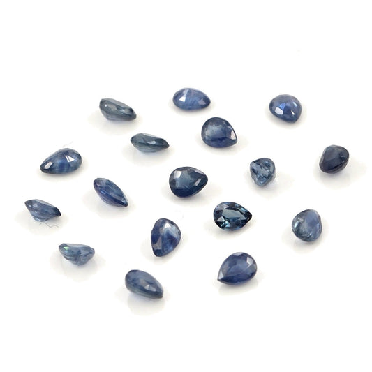 Natural Untreated Blue Sapphire Calibrated Pears | 3x4mm & 4x5mm