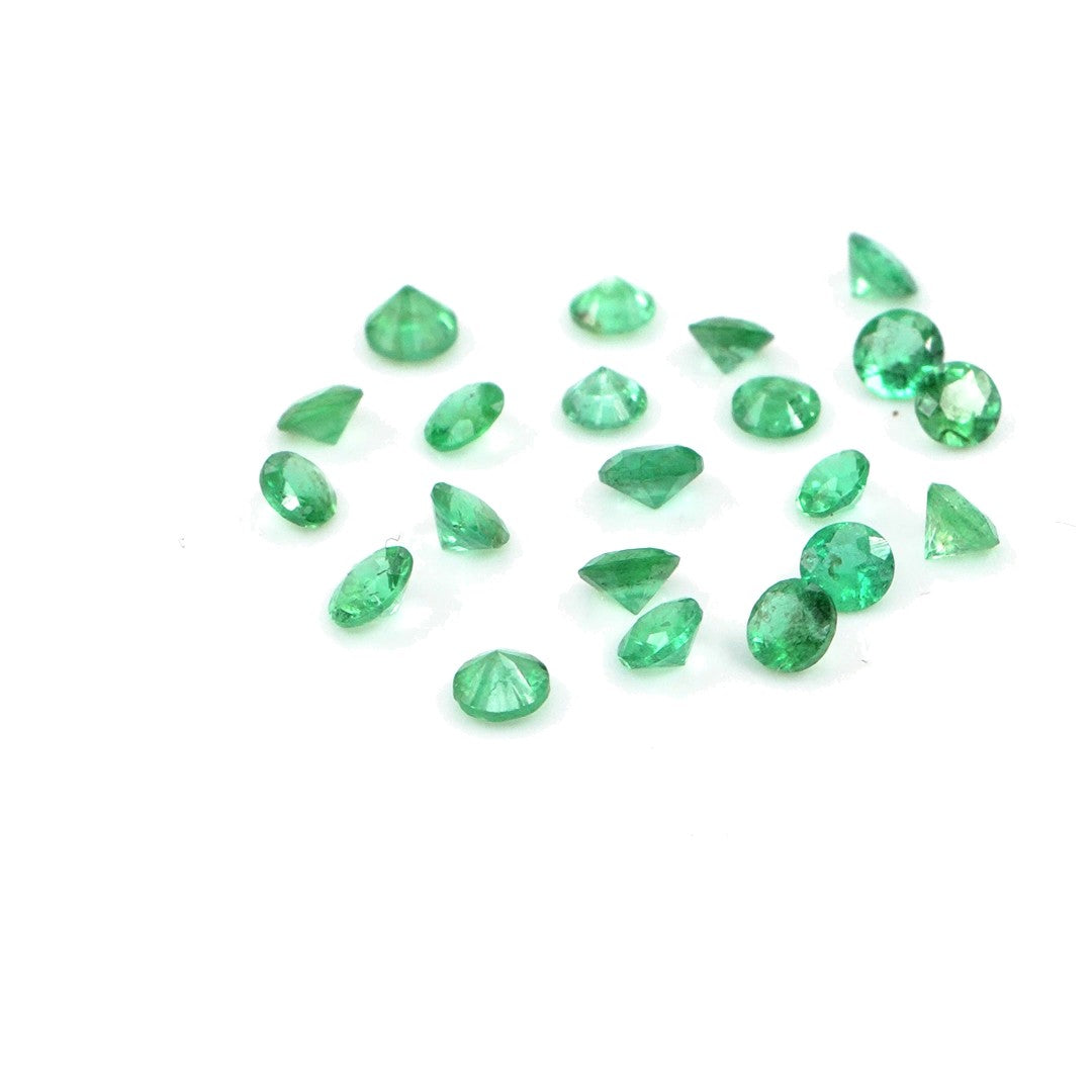 Natural Zambian Emerald Calibrated Rounds | 2mm & 2.5mm
