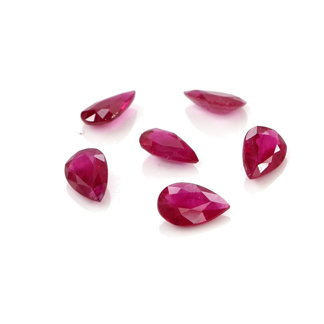 Natural Untreated Burma Ruby Calibrated Pears | 3x5mm & 4x6mm