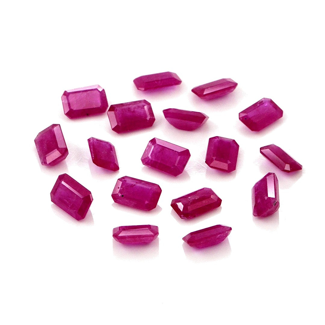 Natural Untreated Mozambique Ruby Calibrated Octagons | 3x5mm & 4x6mm
