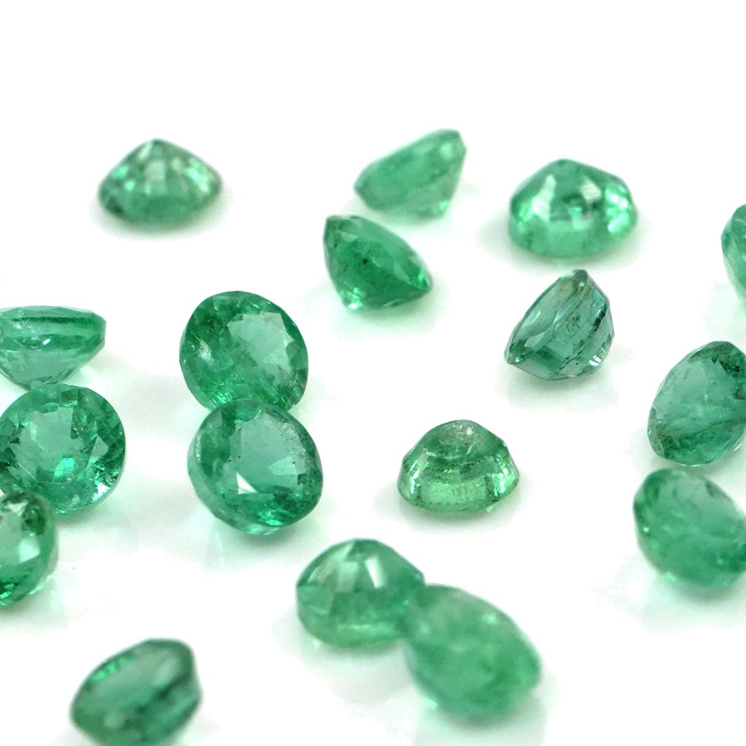 Natural Zambian Emerald Calibrated Rounds | 3mm & 3.5mm