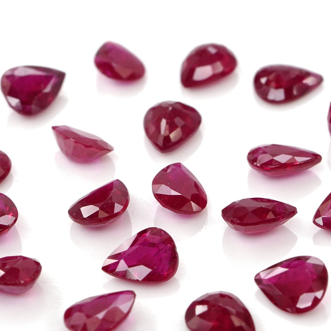 Natural Untreated Mozambique Ruby Calibrated Pears | 3x4mm & 4x5mm