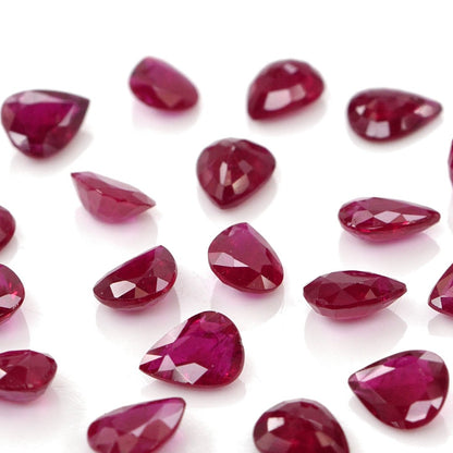 Natural Untreated Mozambique Ruby Calibrated Pears | 3x4mm & 4x5mm