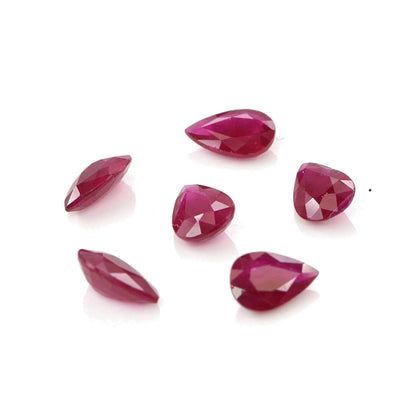 Natural Untreated Burma Ruby Calibrated Pears | 3x5mm & 4x6mm