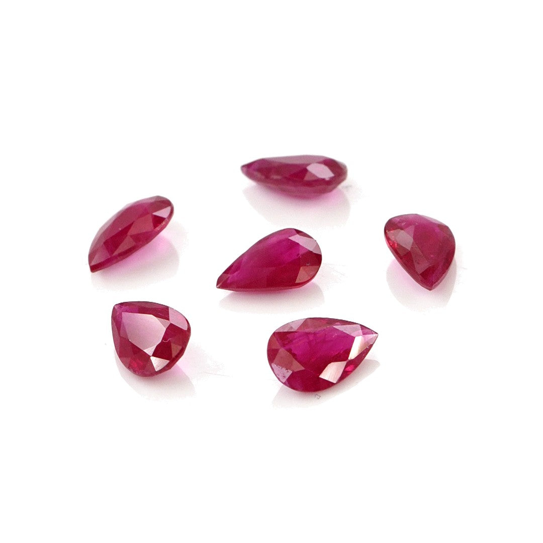 Natural Untreated Burma Ruby Calibrated Pears | 3x5mm & 4x6mm
