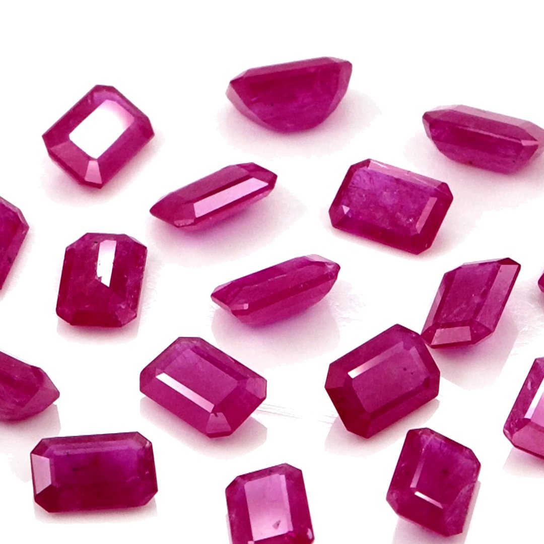 Natural Untreated Mozambique Ruby Calibrated Octagons | 3x5mm & 4x6mm