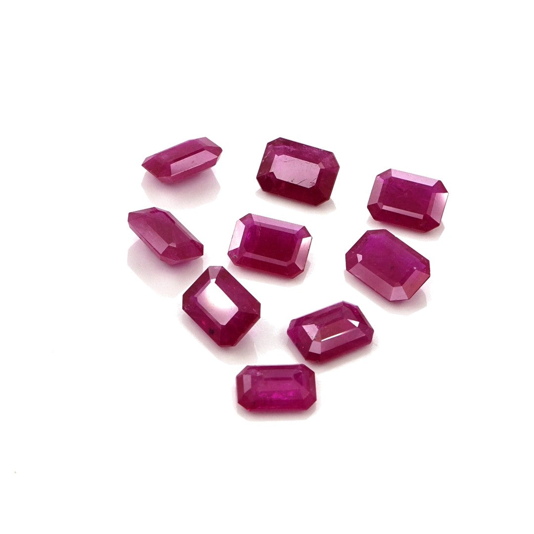 Natural Untreated Mozambique Ruby Calibrated Octagons | 5x7mm & 6x8mm