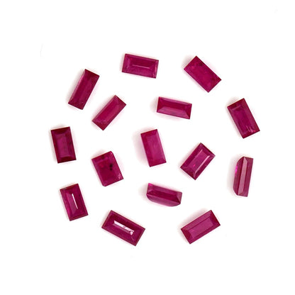 Natural Untreated Mozambique Ruby Calibrated Baguettes | 2x4mm & 2.5x5mm