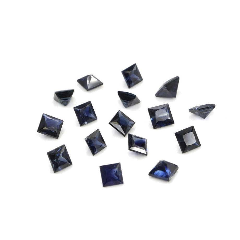 Natural Untreated Blue Sapphire Calibrated Squares | 3mm & 3.5mm