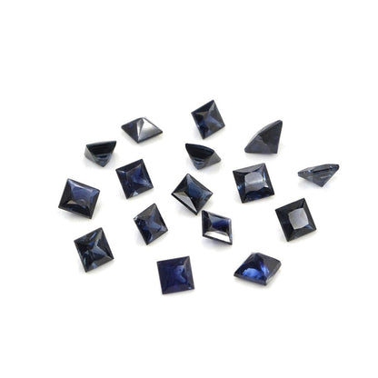 Natural Untreated Blue Sapphire Calibrated Squares | 3mm & 3.5mm