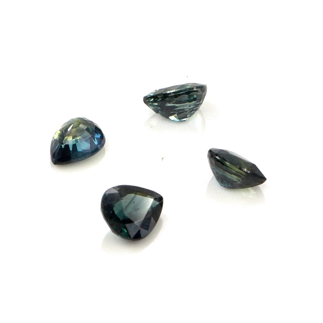 Natural Untreated Australian Teal Sapphire Calibrated Pears | 3x4mm & 4x5mm